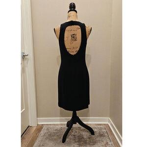 Adrianna Papell Sleeveless Black Mini Dress with Open Back Size 8
